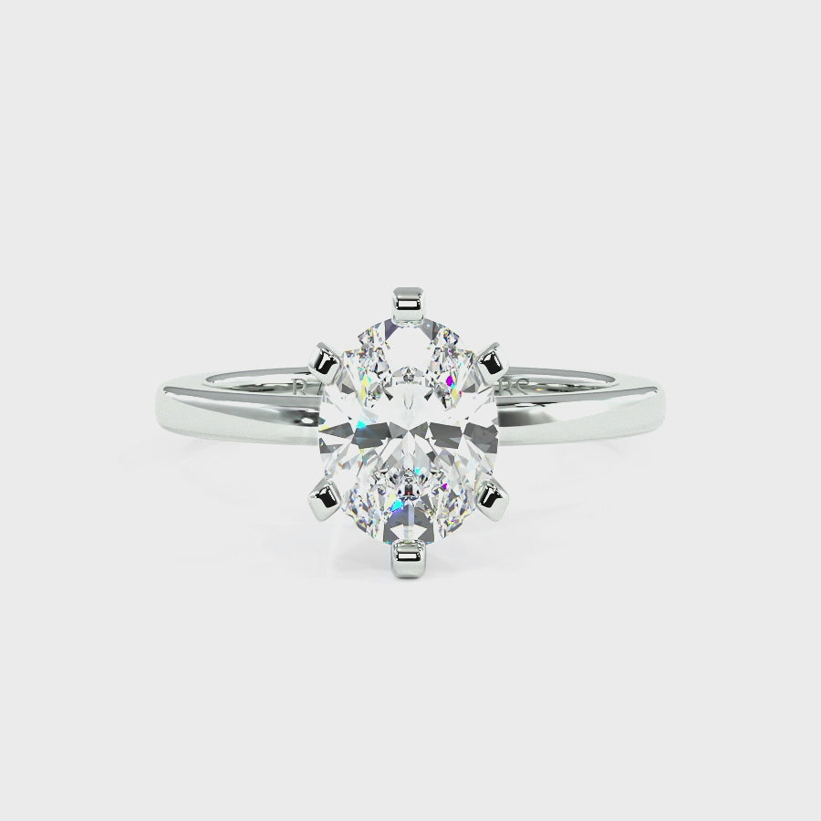 Nikki Platinum Solitaire Engagement Rings | Oval Shape