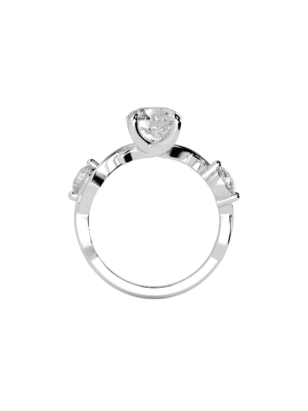 Vine Round Diamond Engagement Ring