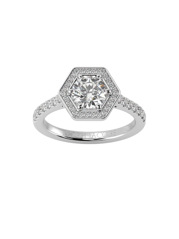 Bague de fiançailles ronde en moissanite Althea